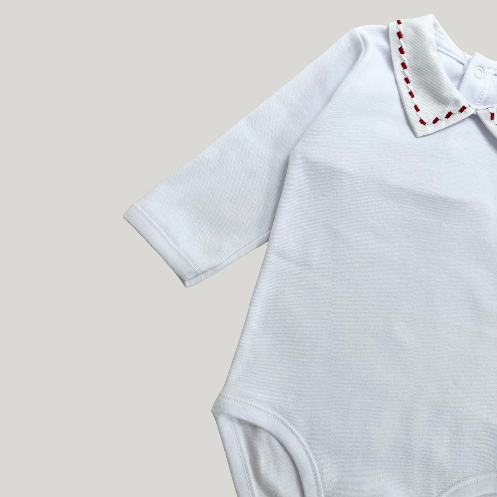 Body Bebê Gola Bordado Red