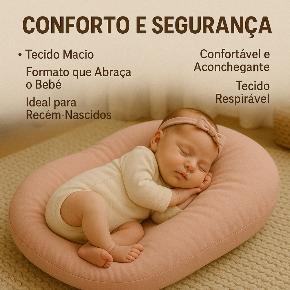 Ninho Casulinho Bebe Sensorial Algodao Anti Alergico Rose