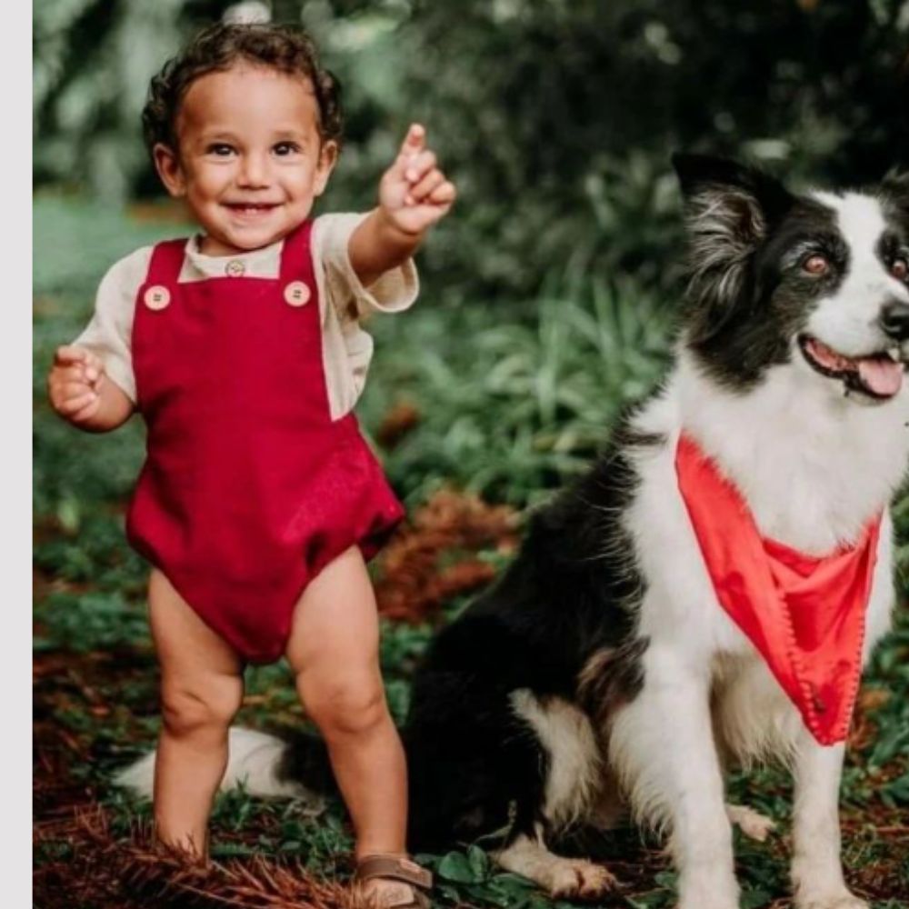 Romper Bebê Tradicional Linho Red