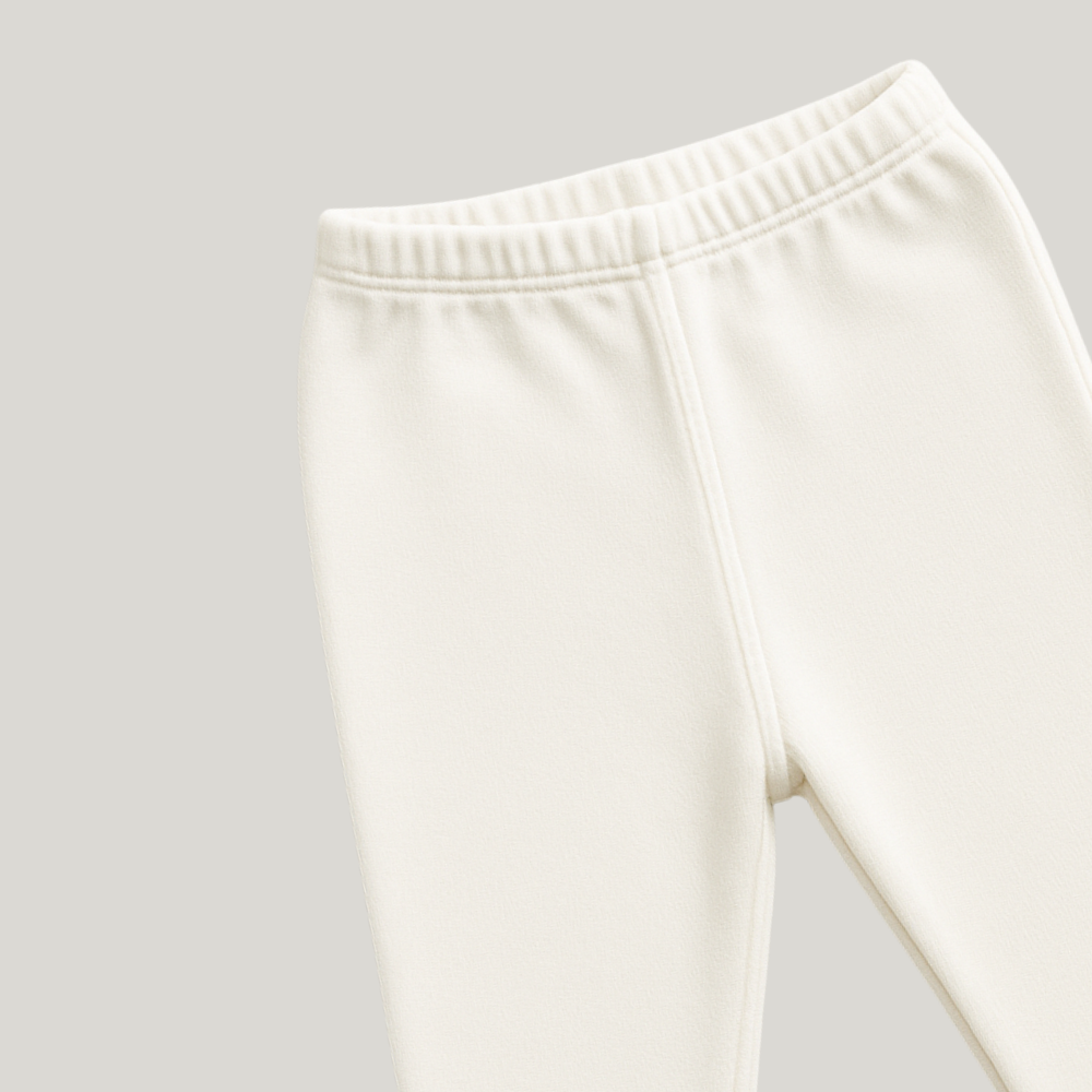 Calça Bebê Recém Nascido Algodão Vira Pezinho Off White
