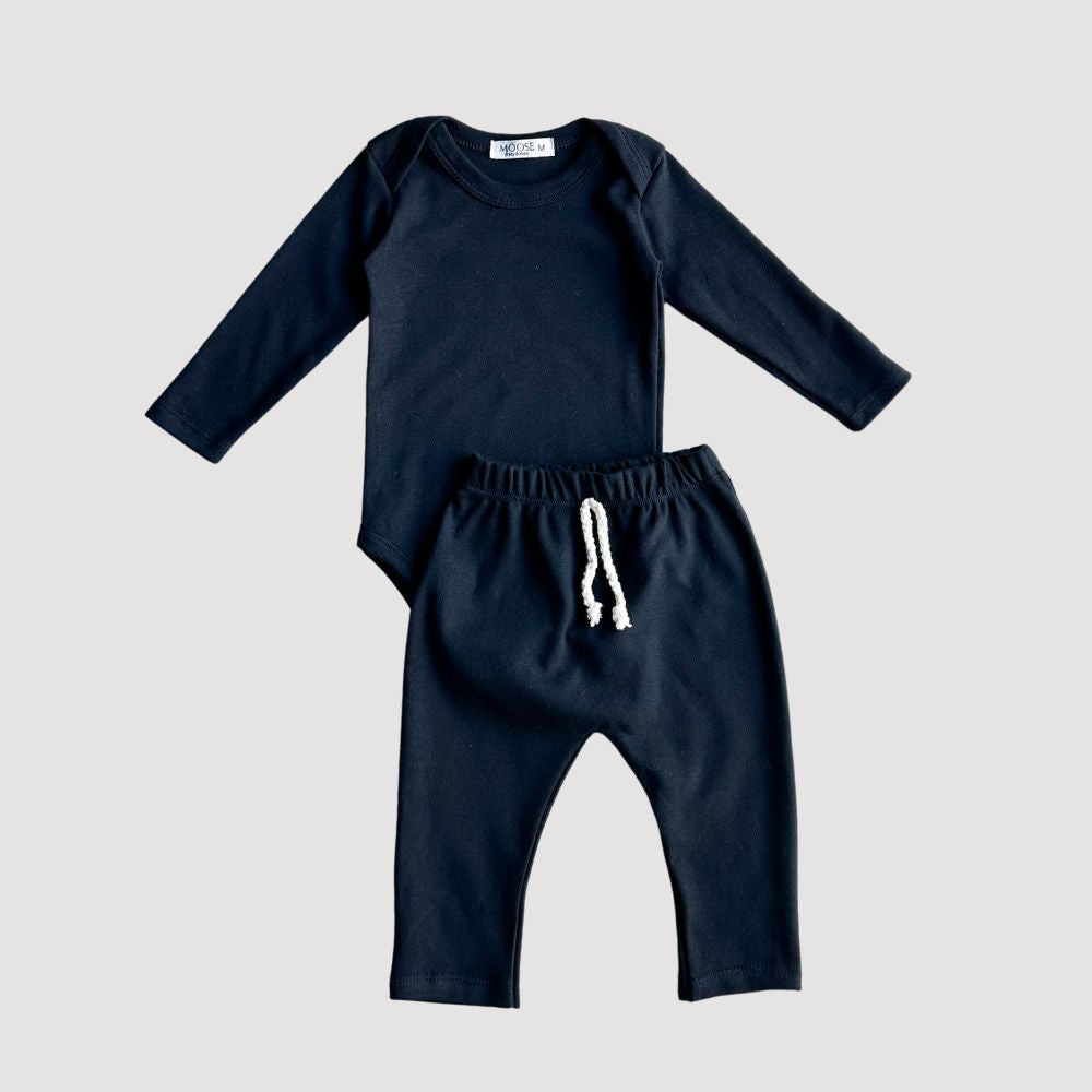 Conjunto Bebê Algodão Organic Longo Black