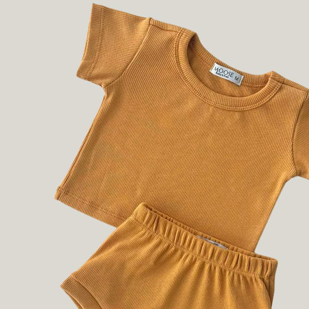 Conjunto Bebê Fresh Canelado Mostarda