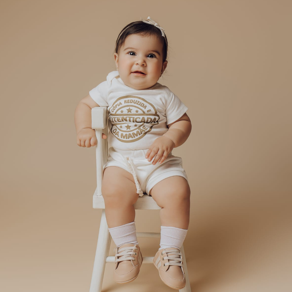 Conjunto Bebê Copia Autenticada Mamãe Off White