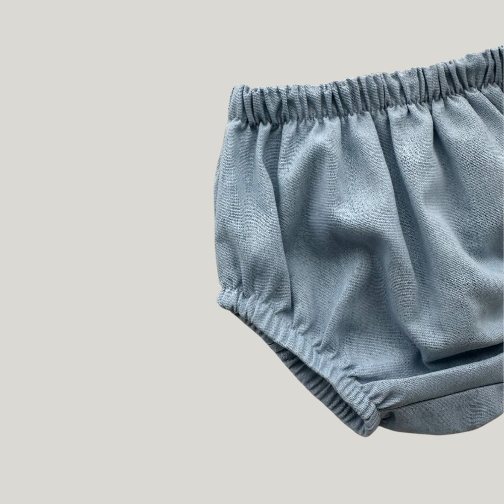 Tapa Fralda Bebê Vintage Linho Azul