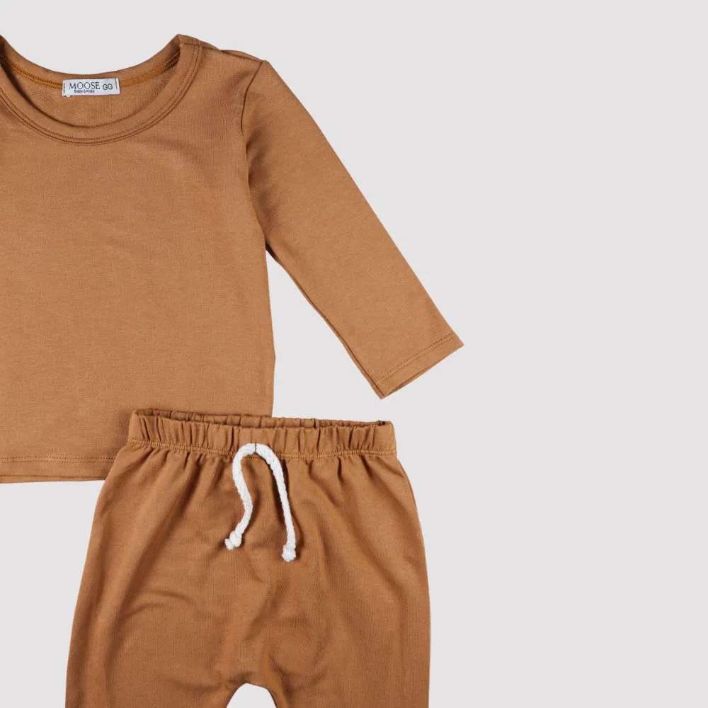 Conjunto Bebê Termic Moletinho Caramelo Unissex