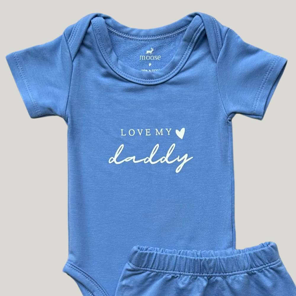 Conjunto Bebe Curto Love Daddy Azul