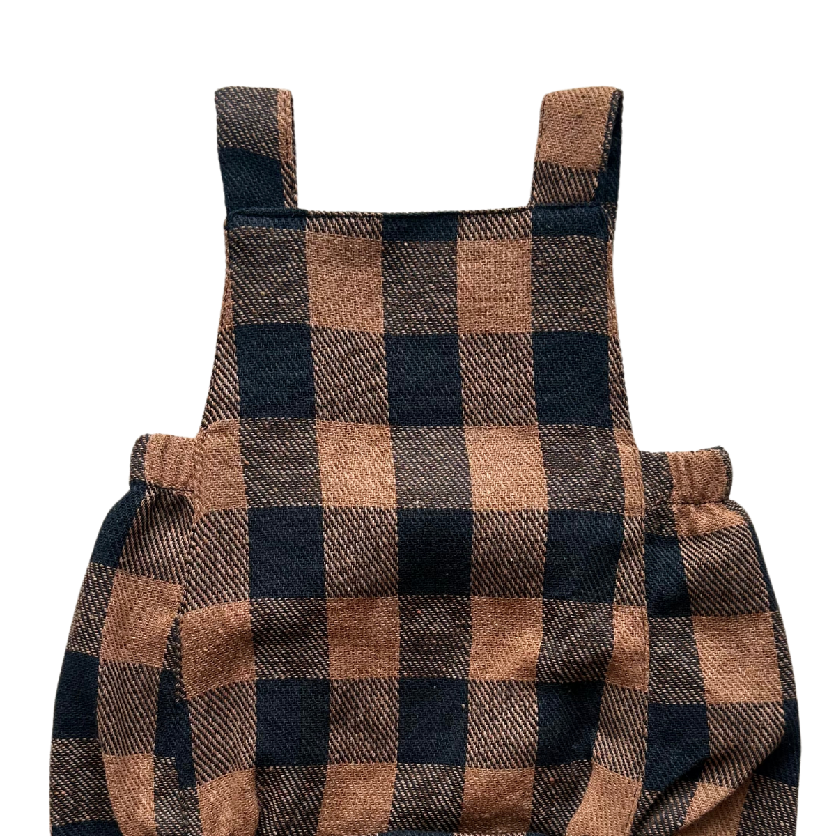 Romper Bebê Xadrez Flanelado Caramelo