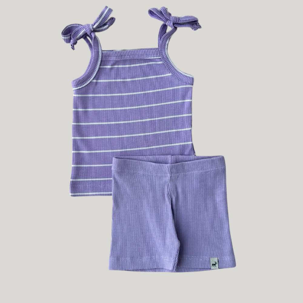 Conjunto Bebe Menina Ciclista Lavanda