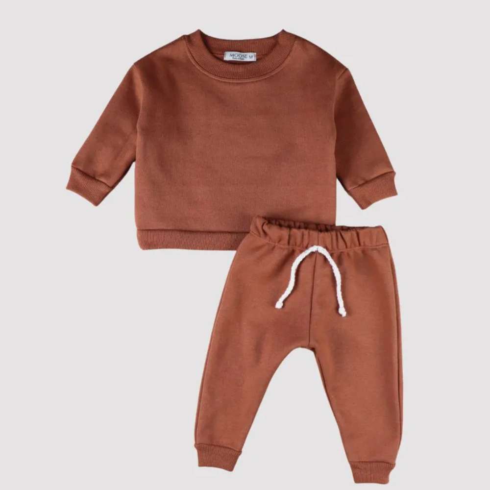 Conjunto Bebê Moletom Comfy Terra Cota