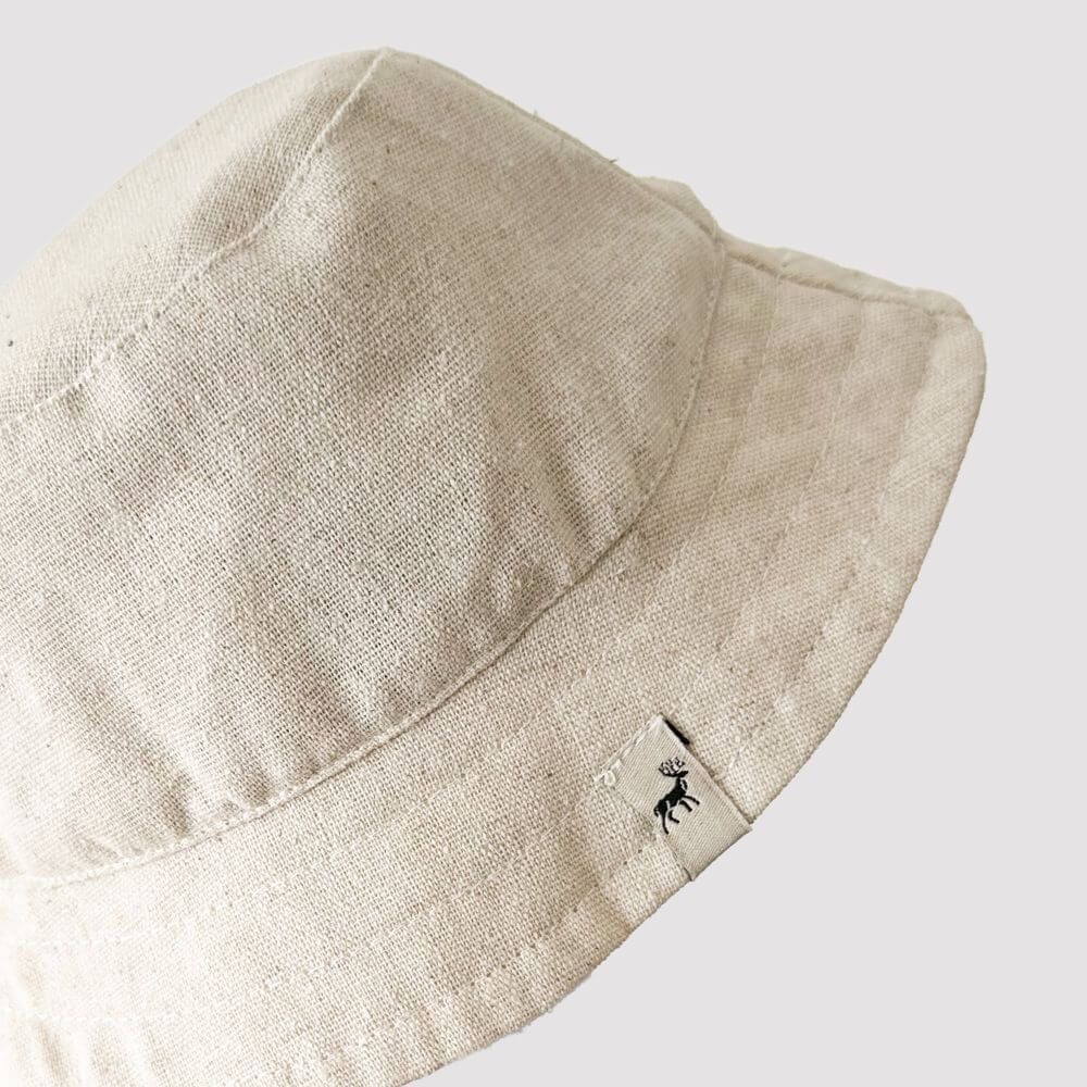 Chapeu de Sol Infantil Bebê Bucket Linho Cru