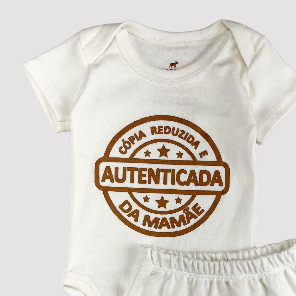 Conjunto Bebê Copia Autenticada Mamãe Off White