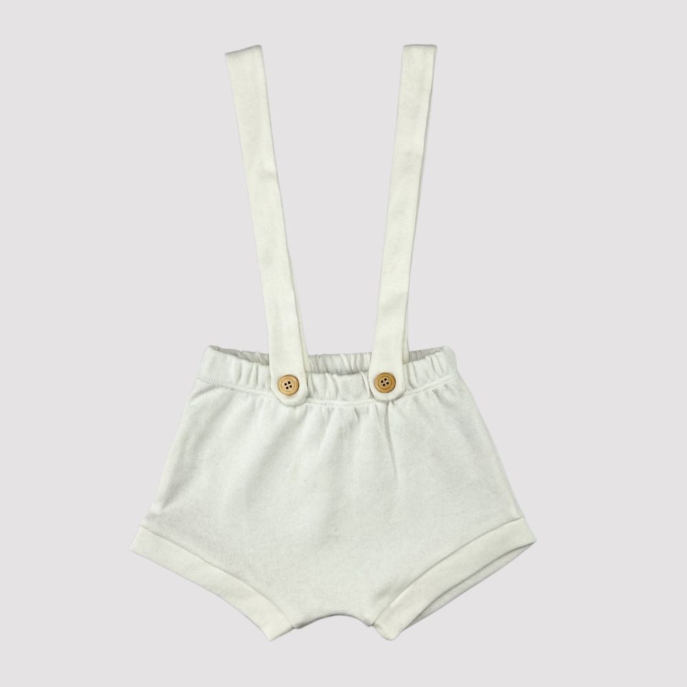 Tapa Fralda Bebê com Suspensório Off White
