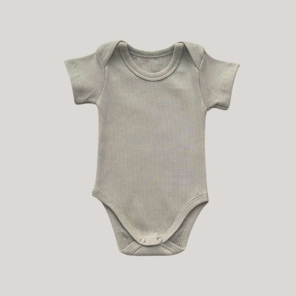 Body Bebê Basic Canelado Bege