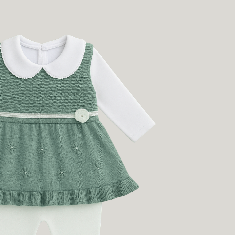 Kit Saída Maternidade Menina Tricot 6 Peças Sophie Green