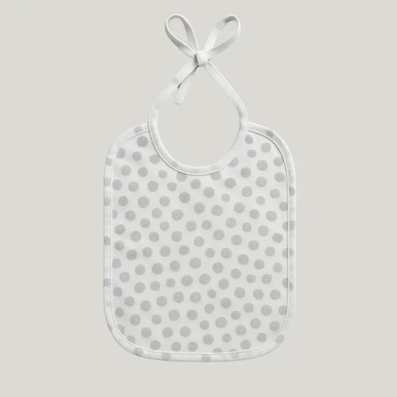 Babador Bebe Impermeavel Algodao Minimal Cinza