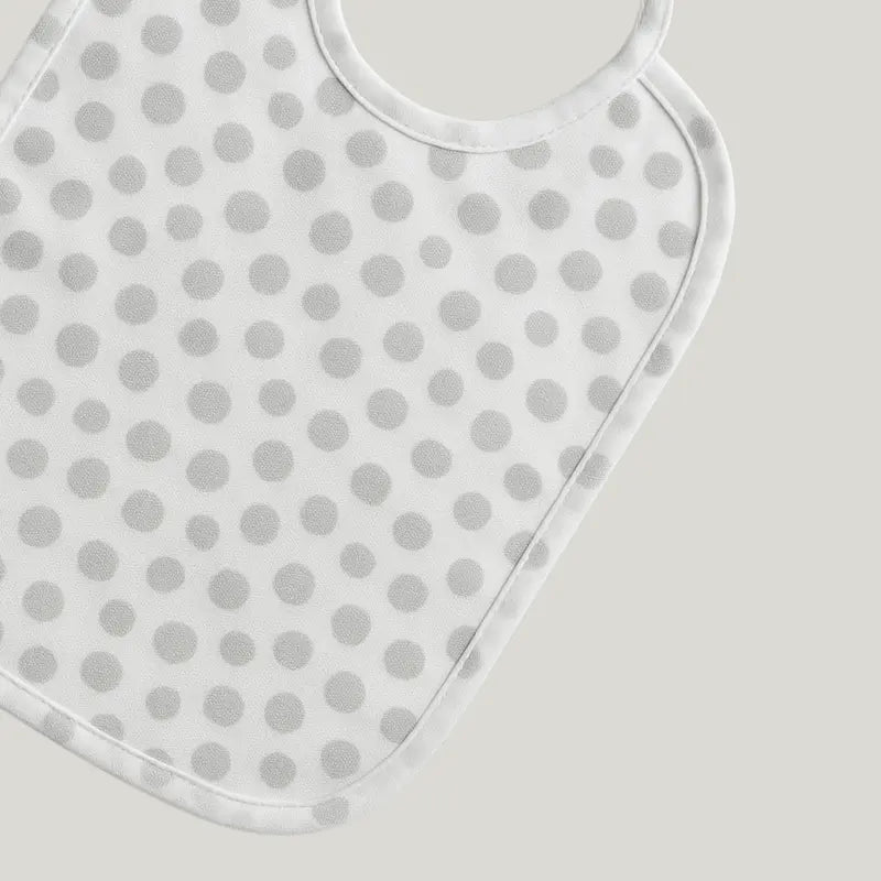 Babador Bebe Impermeavel Algodao Minimal Cinza