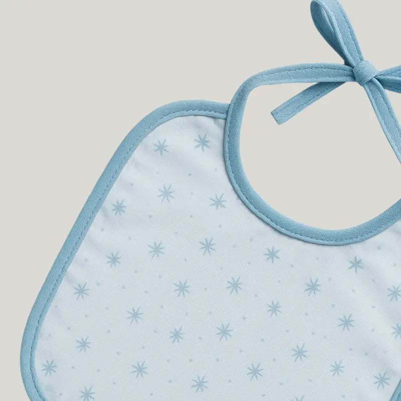 Babador Bebe Impermeavel Algodao Star Azul