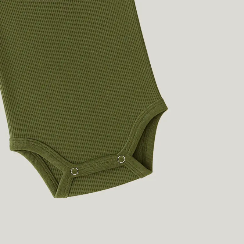 Body Bebê Canelado Regata Verde Musgo