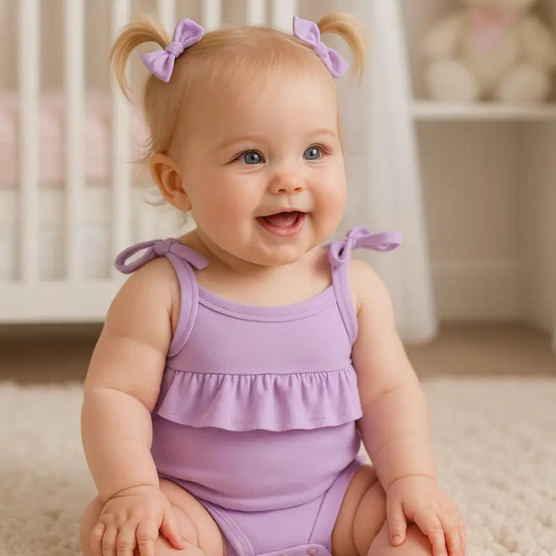 Body Bebê Menina Babado Lilás
