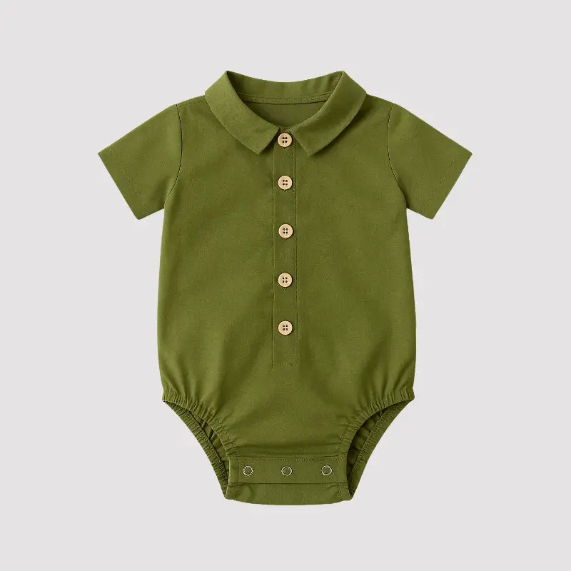 Body Bebê Social Algodão Confort Verde Musgo