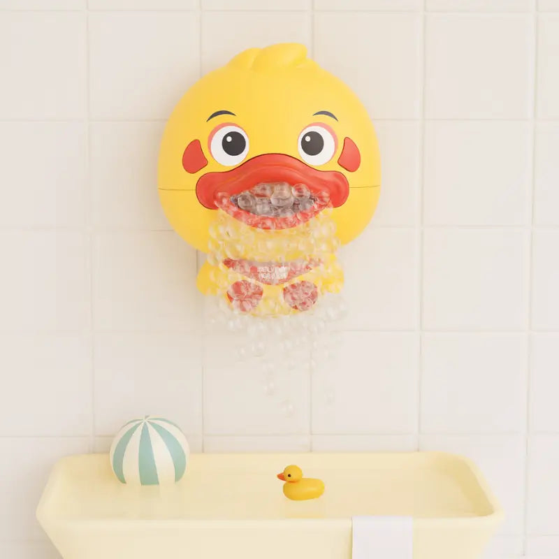 Brinquedo Para Banho Bebe Maquina Bolha De Sabao Patinho