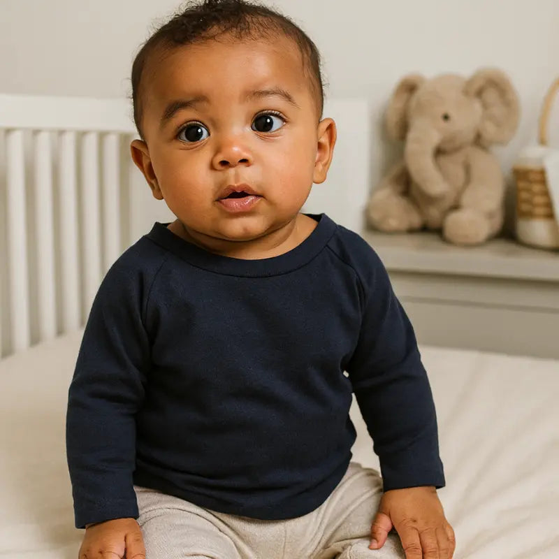 Camisa bebE AlgodAo Raglan Black longa
