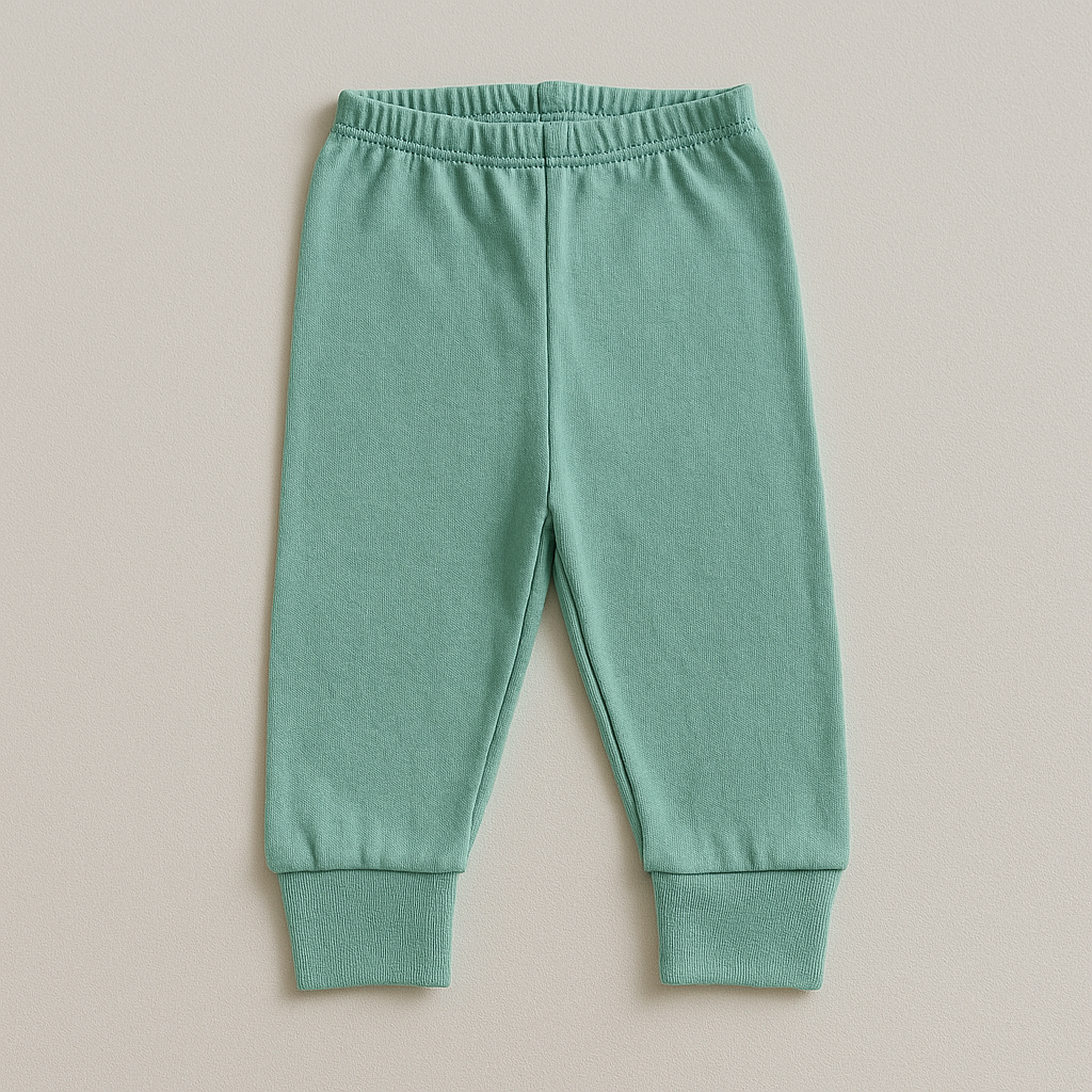 Calça Bebê Algodāo Pezinho Reversível Menta
