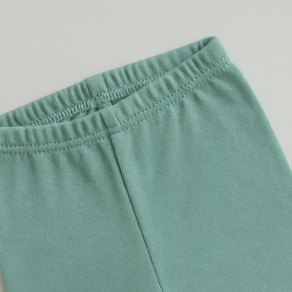 Calça Bebê Algodāo Pezinho Reversível Menta