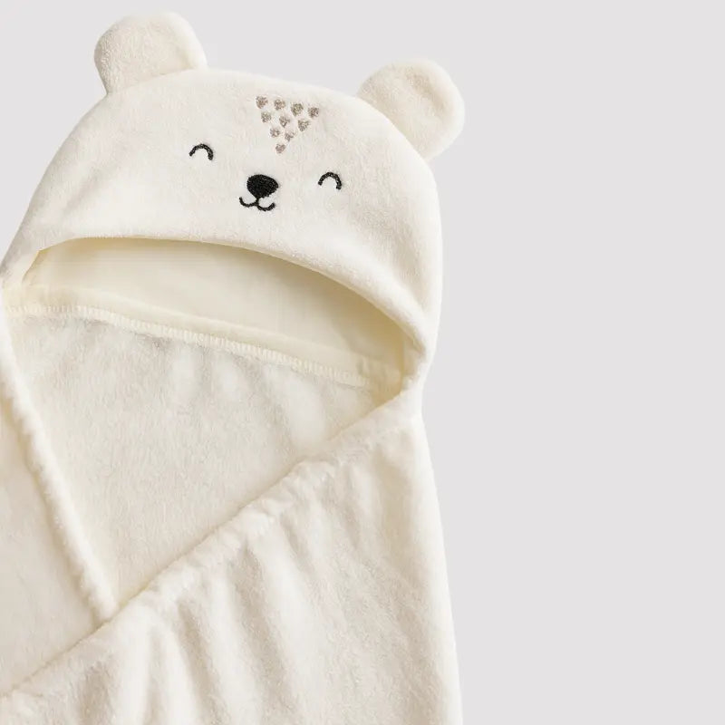 Cobertor Bebe Com Capuz Bear Off White