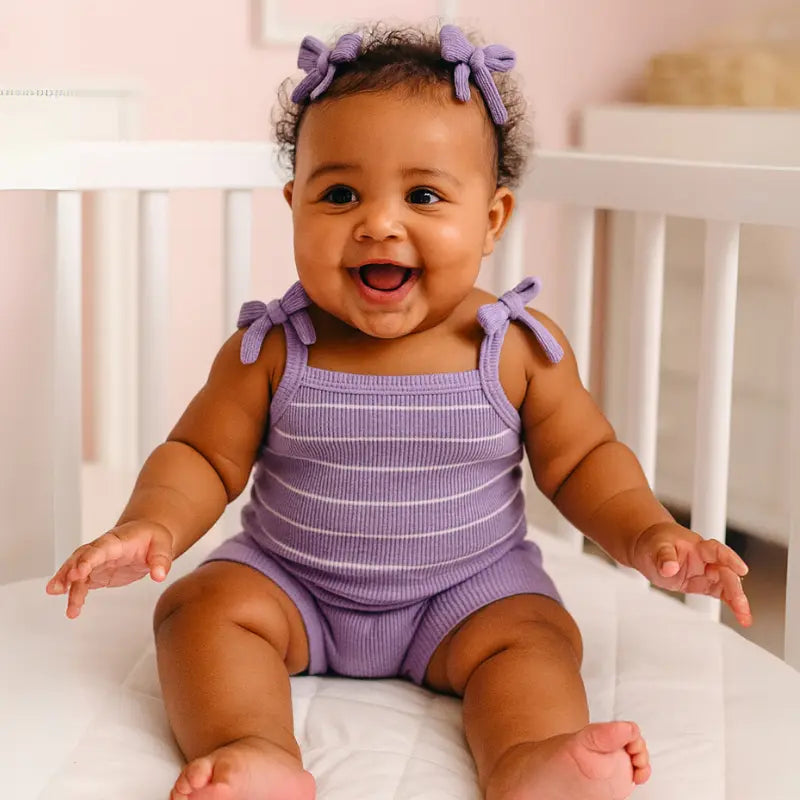 Conjunto Bebe Menina Ciclista Lavanda