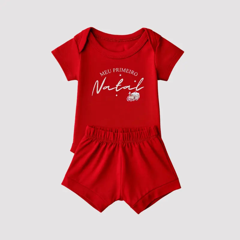 Conjunto Bebê Meu Primeiro Natal Red