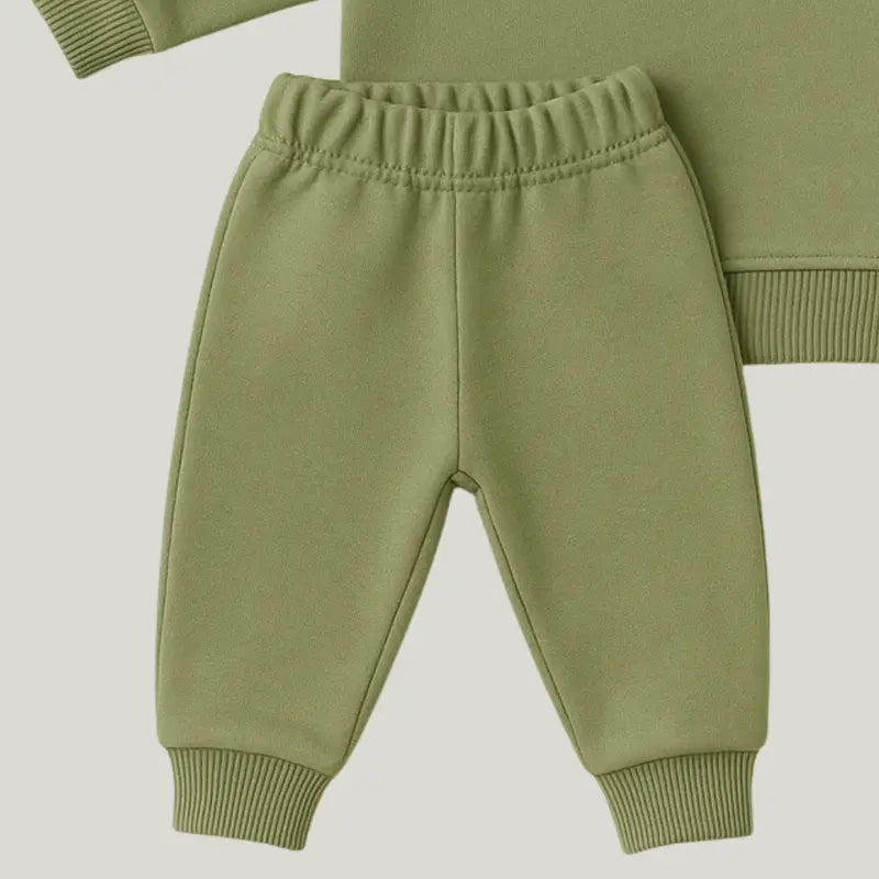 Conjunto Bebe Moletom Comfy Felicidade Verde Musgo