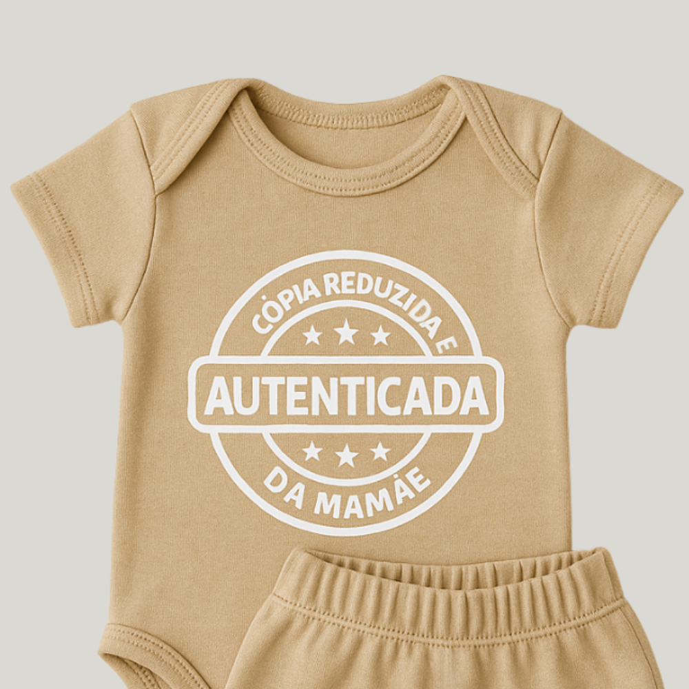 Conjunto Bebê Copia Autenticada Mamãe Bege