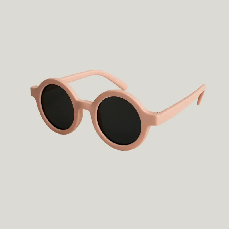 Óculos de Sol para Bebe Retrô Redondo Rose com Proteção Uv