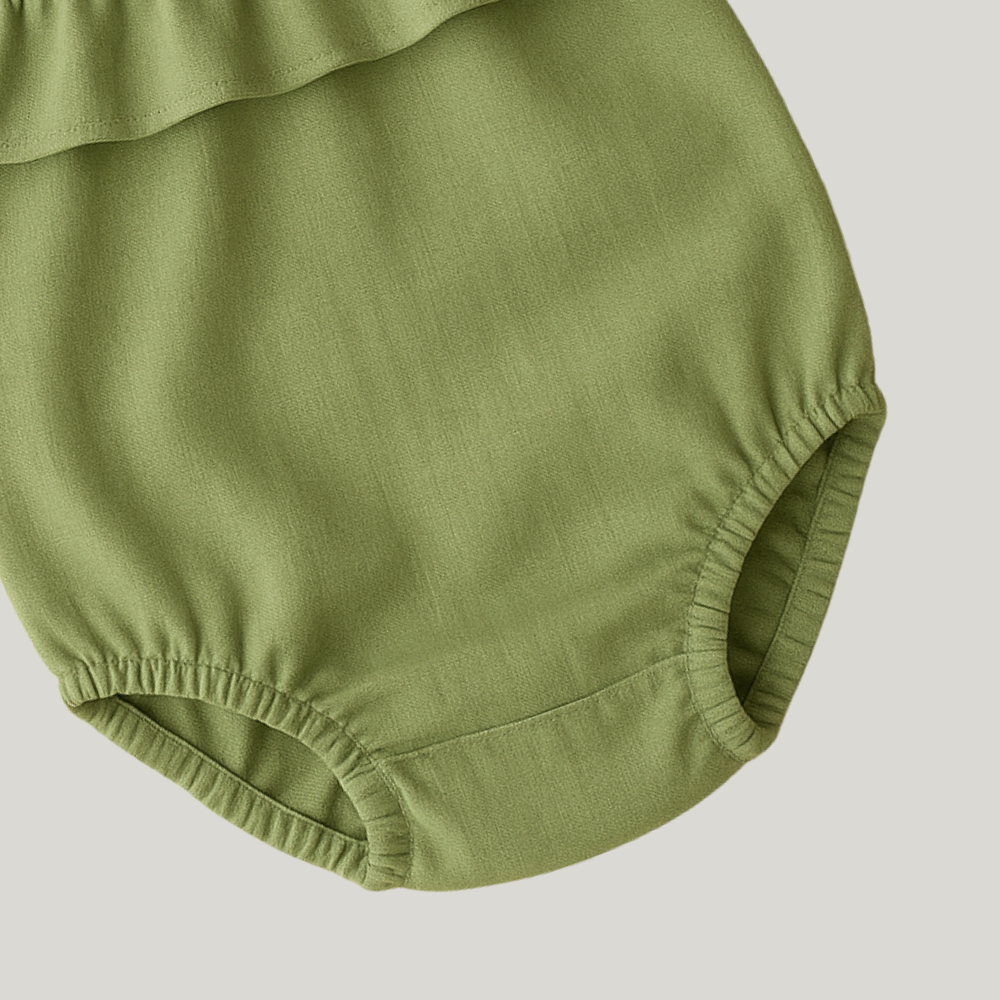 Body Bebê Menina Ambar Linho Verde