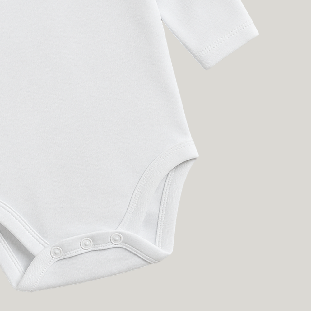 Body Bebê Algodão Gola Bordada Flower White