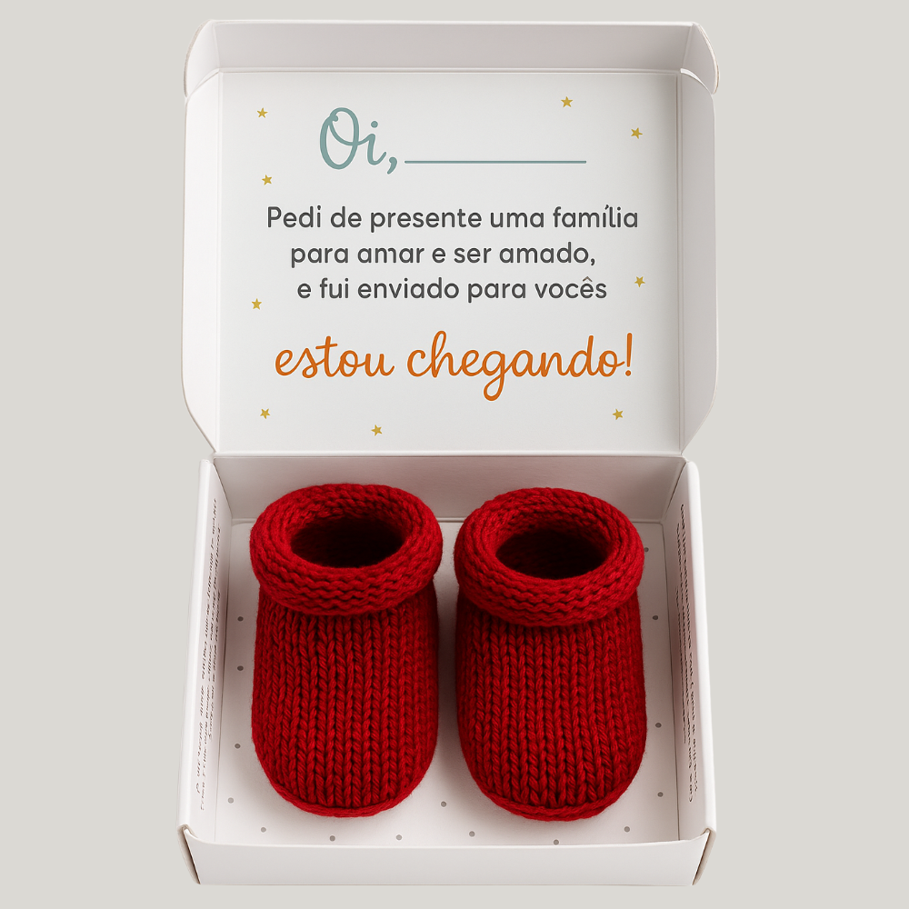 Sapatinho Revelação Gravidez Vermelho