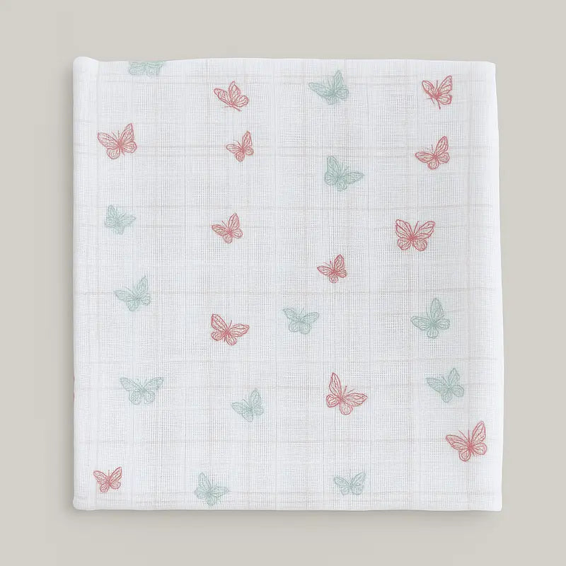Cueiro Swaddle Algodao Borboletas