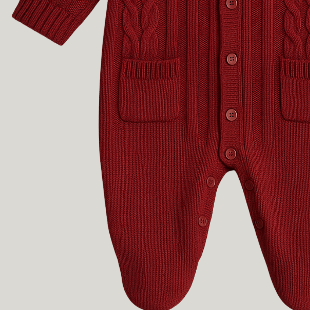 Kit Saída Maternidade Menino Tricot 2 Peças Vintage Bear Red