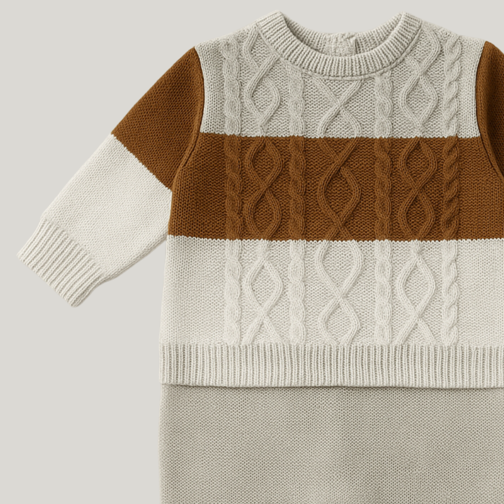 Macacão Bebê Recém Nascido Tricot Prince Bege