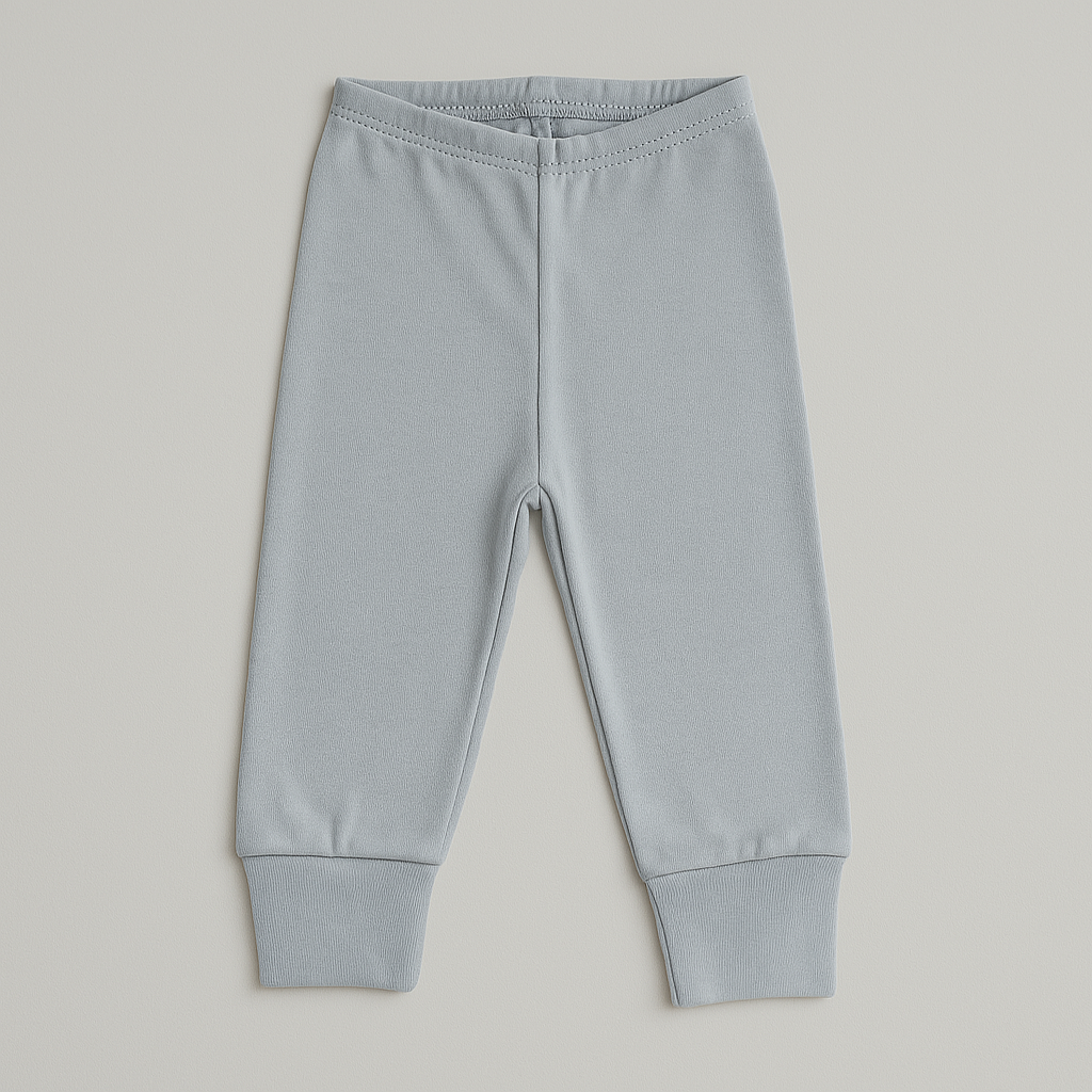 Calça Bebê Algodāo Pezinho Reversível Cinza