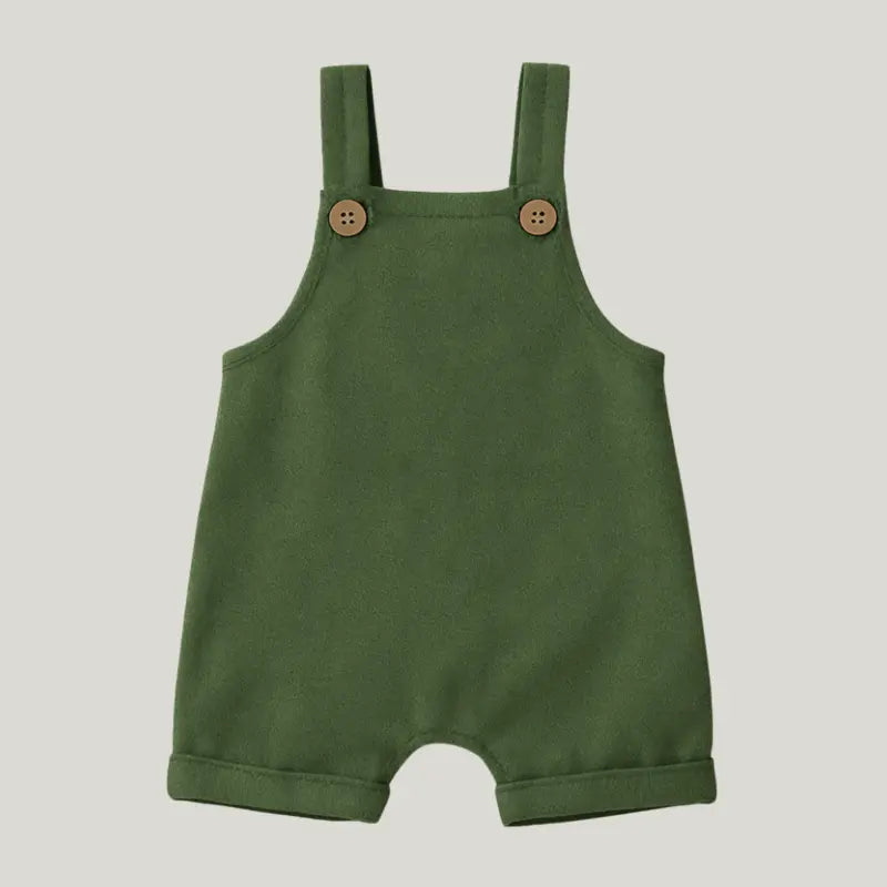 Jardineira Bebê Leif Linho Verde Musgo