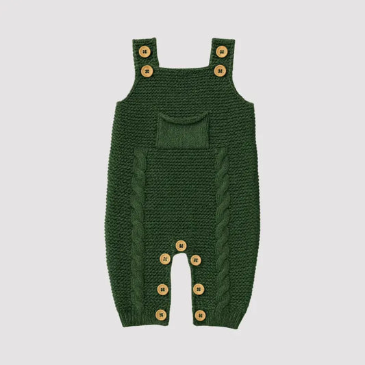 Jardineira Bebê Tricot Sweet Musgo