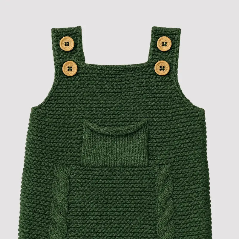 Jardineira Bebe Tricot Sweet Musgo