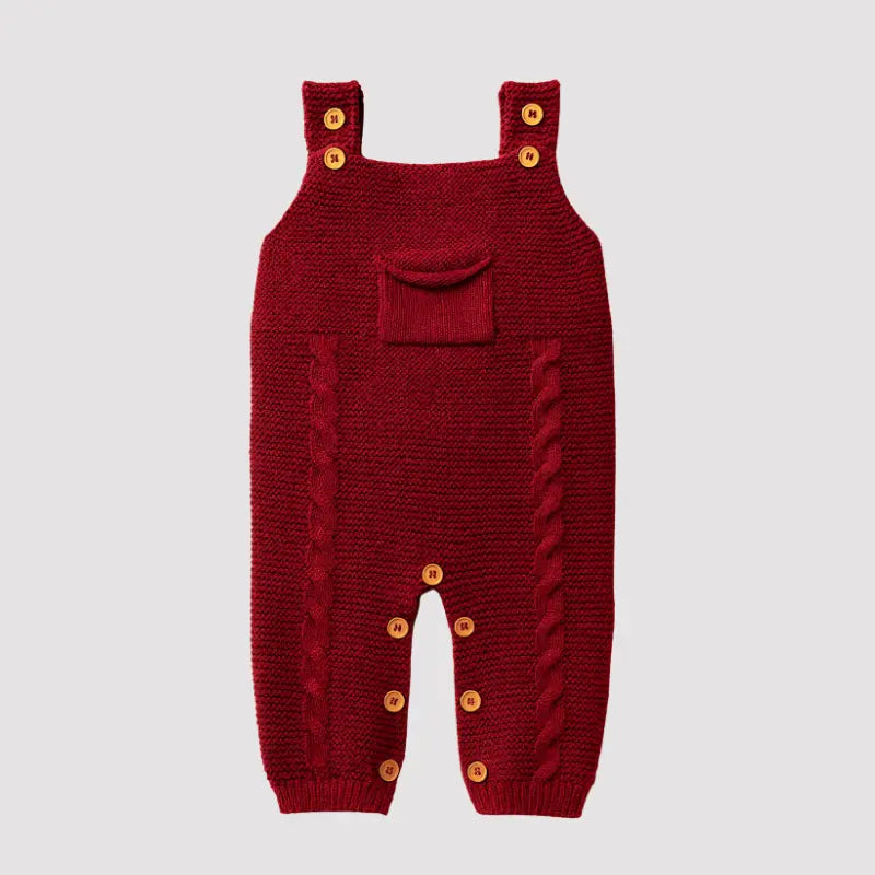 Jardineira Bebe Tricot Sweet Red