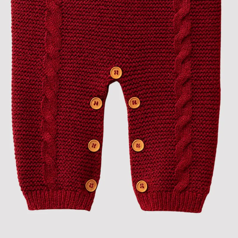 Jardineira Bebe Tricot Sweet Red