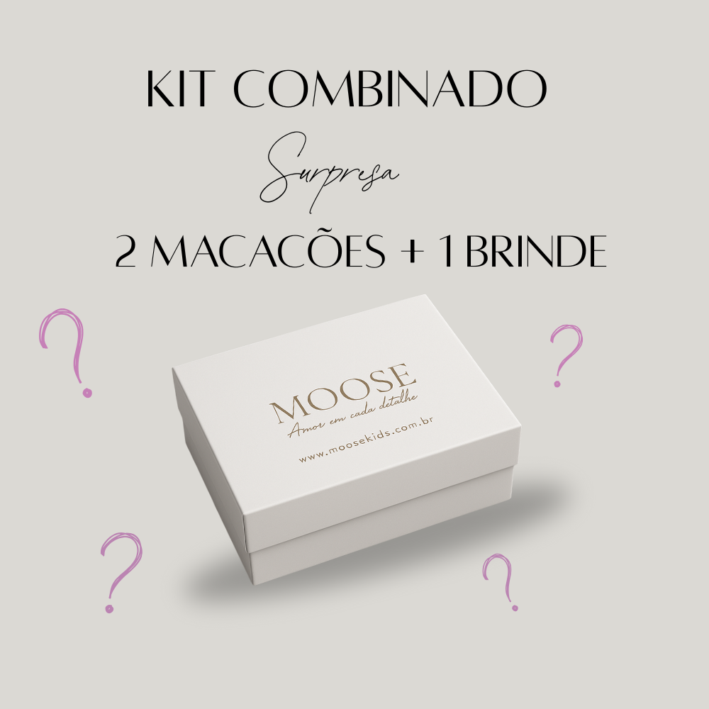 Kit Recém Nascido Menina Surpresa 2 Peças Macacões +1 Brinde