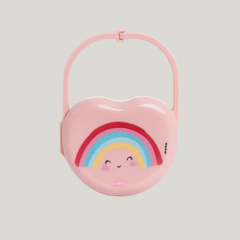 Porta Chupeta Arco Iris Boho c/ Alças Rose