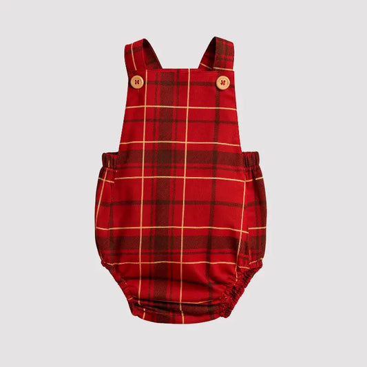Romper Bebê Vintage Christmas Red