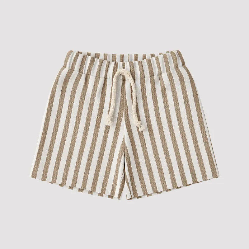 Short Bebê Linho Beach Listras Brow